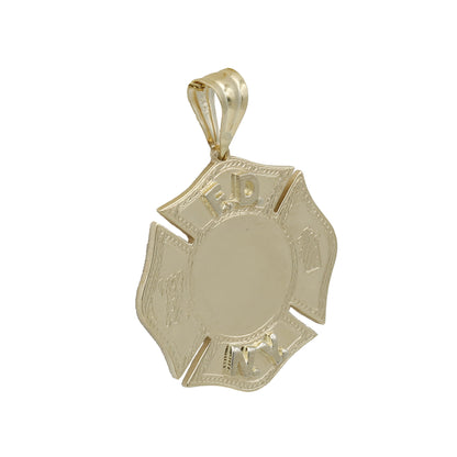 14k Yellow Gold FDNY Firefighter Badge Charm