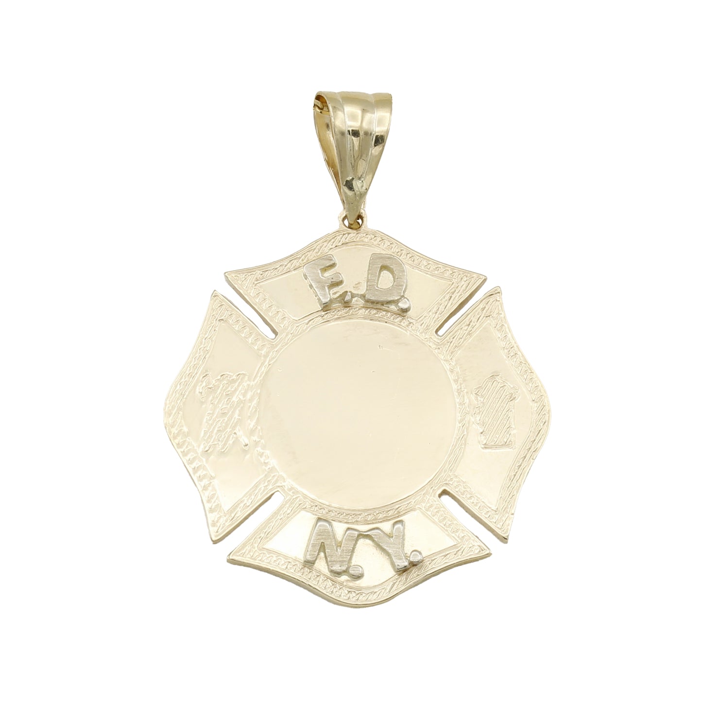 14k Yellow Gold FDNY Firefighter Badge Charm