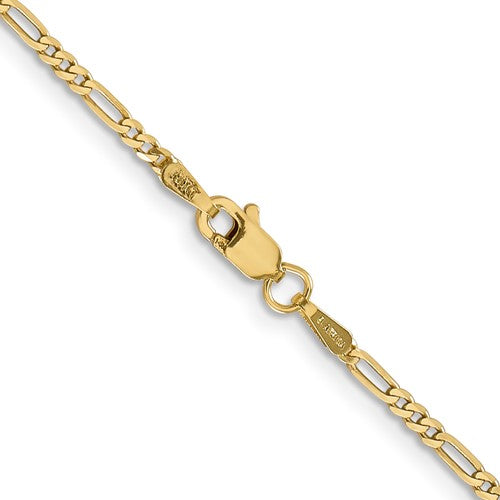 14k Flat Figaro Chain - 1.80 mm