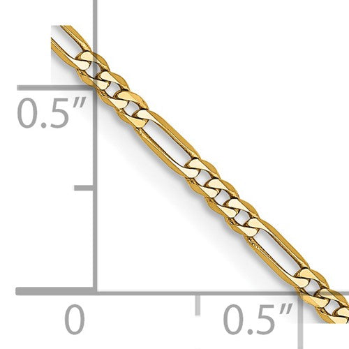 14k Flat Figaro Chain - 1.80 mm