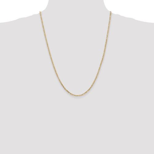 14k Yellow Gold Flat Figaro Chain - 2.25 mm