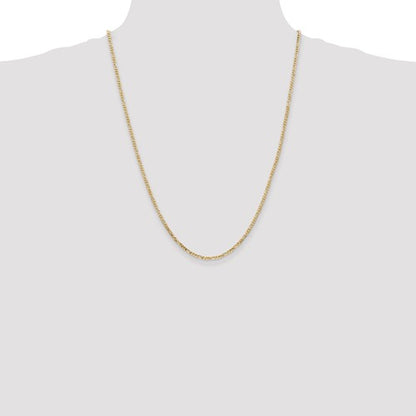 14k Yellow Gold Flat Figaro Chain - 2.25 mm