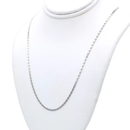 14k White S-Link Chain - 1.25 mm