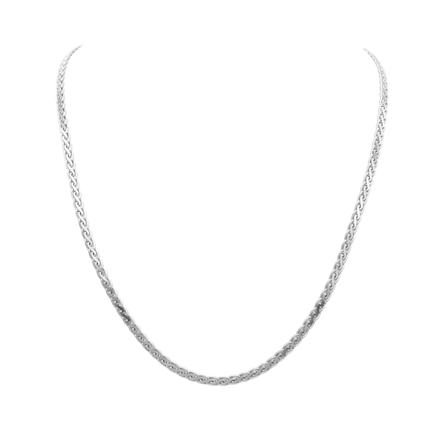 14k White Flat Wheat Chain - 2.50 mm