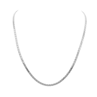 14k White Flat Wheat Chain - 2.50 mm