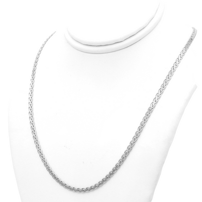 14k White Flat Wheat Chain - 2.50 mm