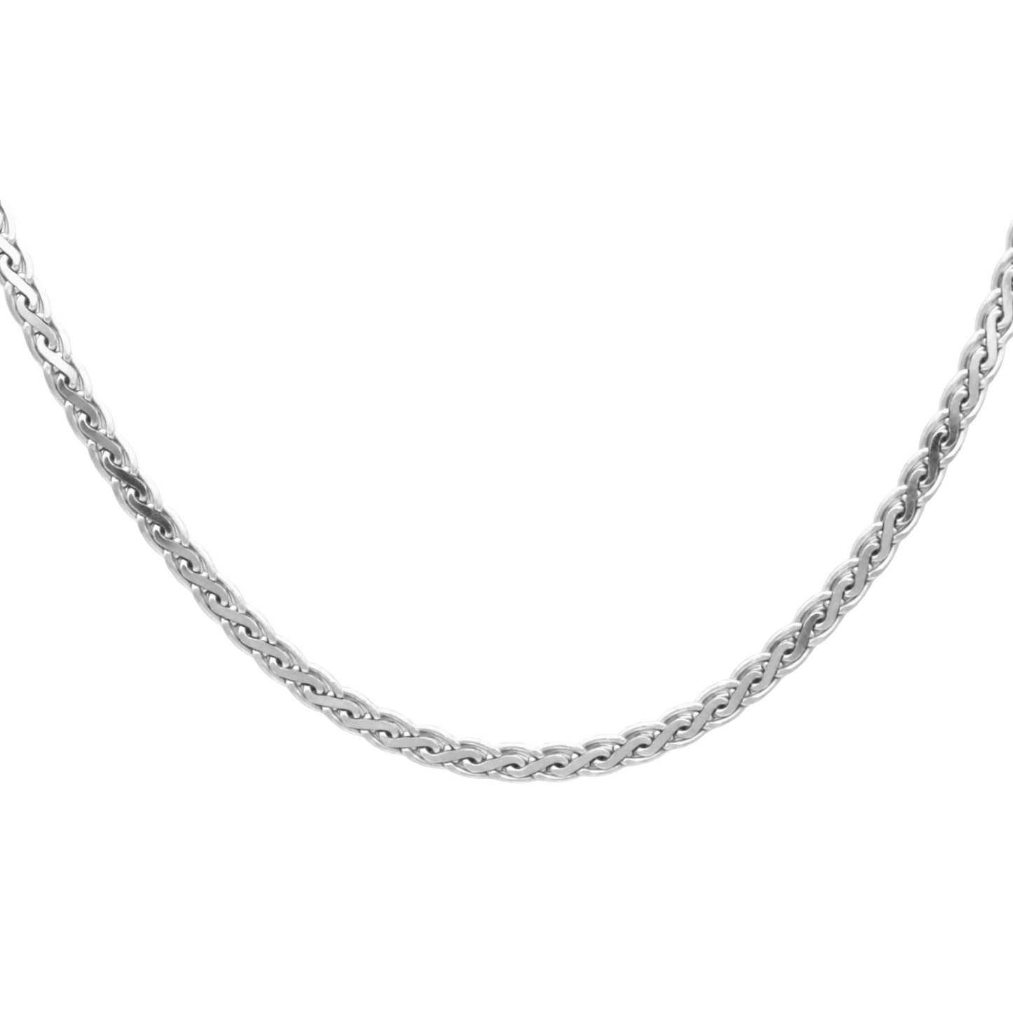 14k White Flat Wheat Chain - 2.50 mm