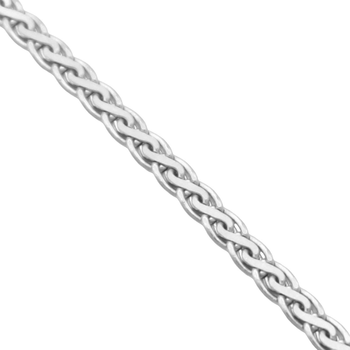 14k White Flat Wheat Chain - 2.50 mm