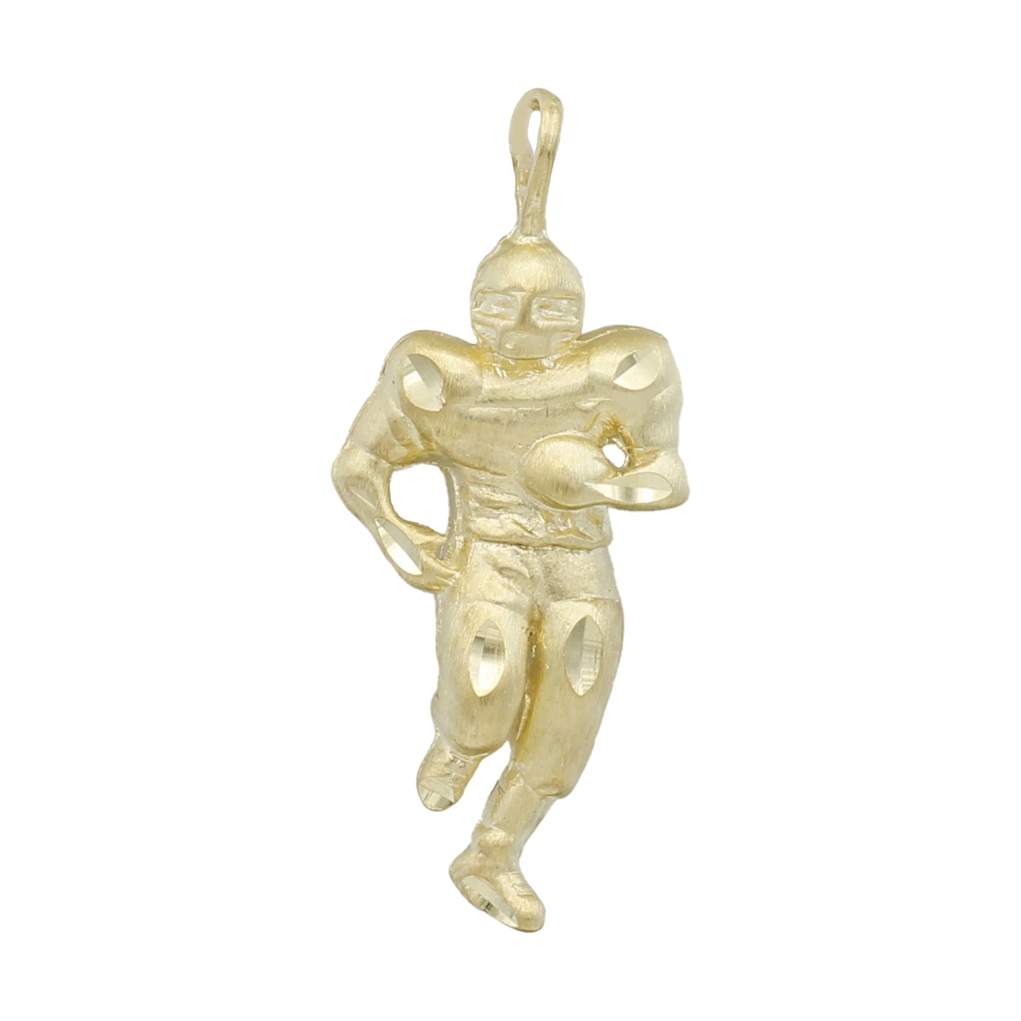 14k Yellow Gold Football Player Charm Pendant