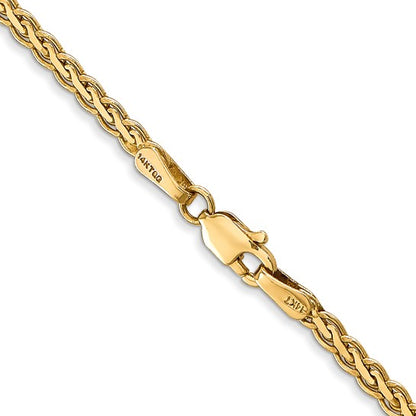 14k Yellow Gold Flat Wheat Chain - 2.40 mm