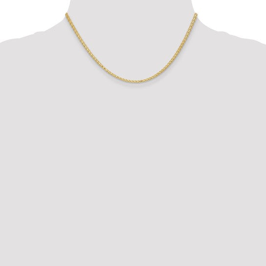 14k Yellow Gold Flat Wheat Chain - 2.40 mm