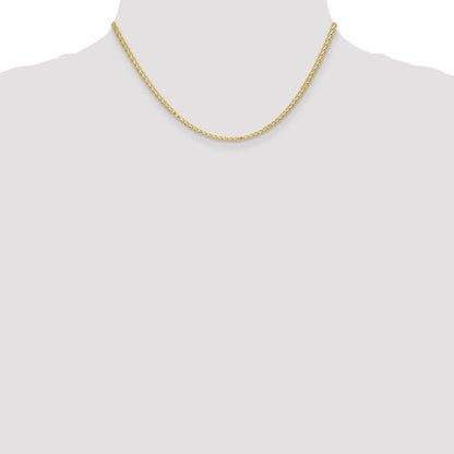 14k Yellow Gold Flat Wheat Chain - 2.40 mm