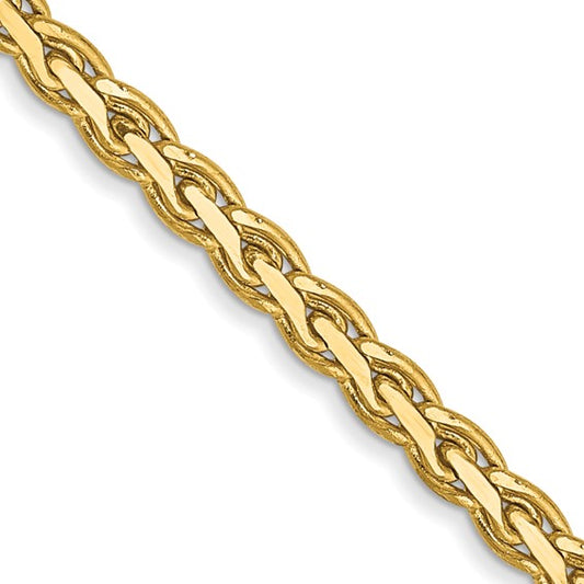 14k Yellow Gold Flat Wheat Chain - 2.40 mm