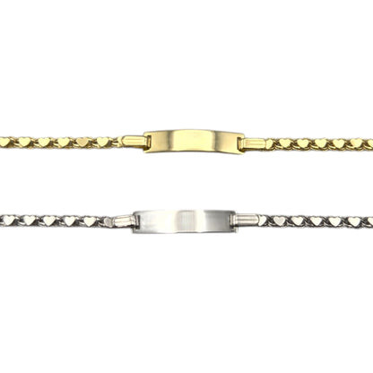 14k Children's Double Sided Heart ID Bracelet