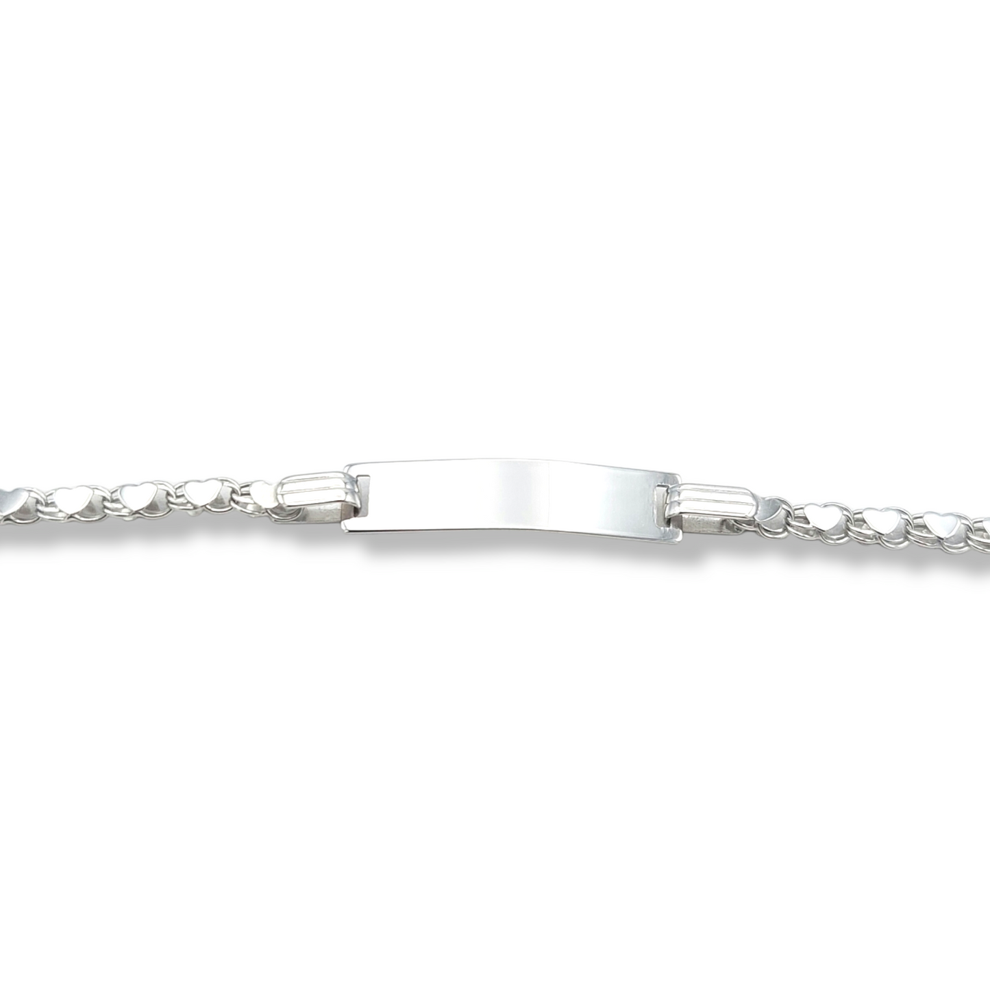 14k Children's Double Sided Heart ID Bracelet