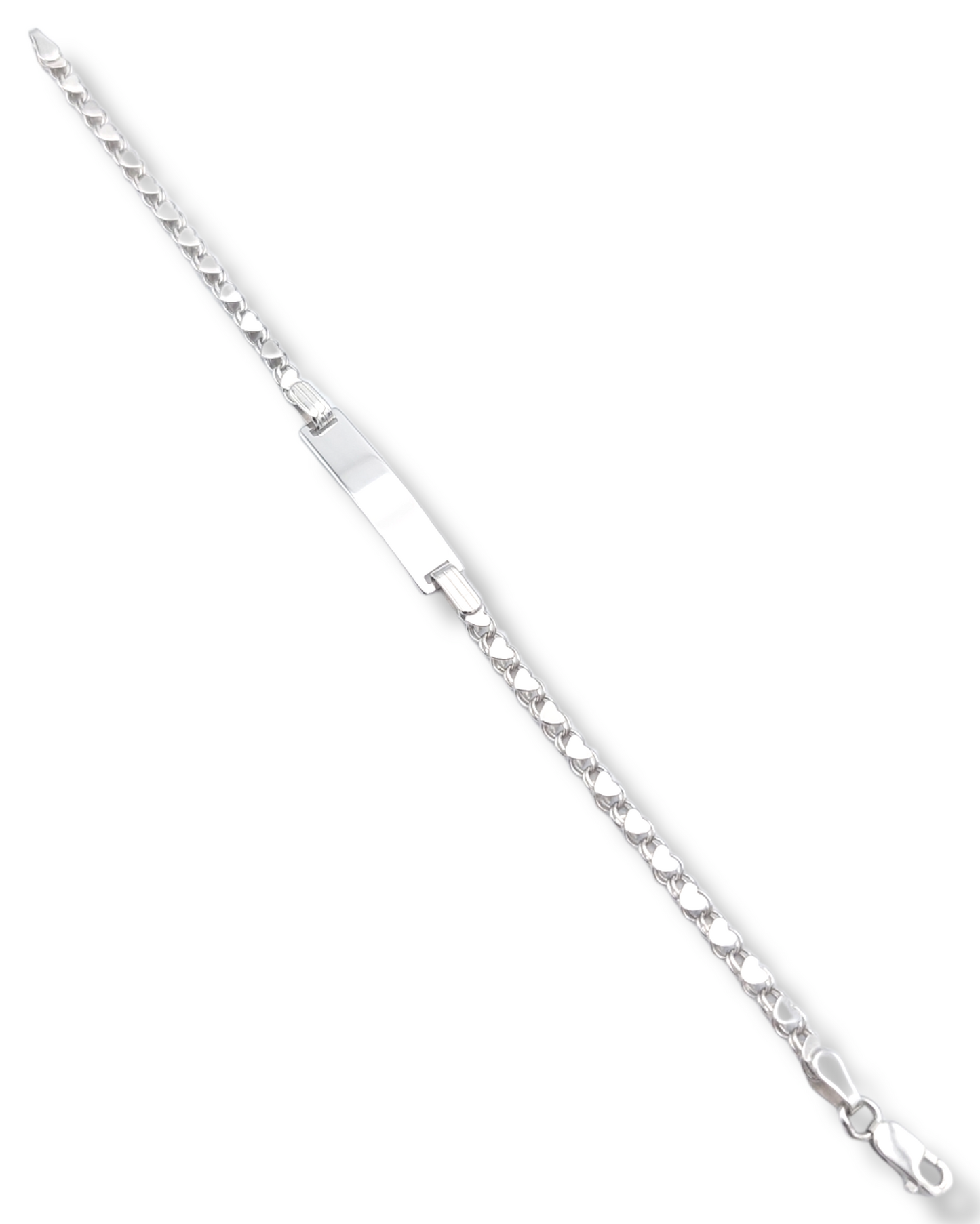 14k Children's Double Sided Heart ID Bracelet