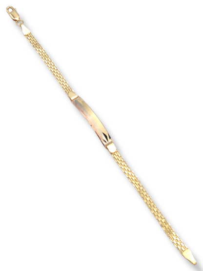 14k Tri-Color Bismark Link ID Bracelet