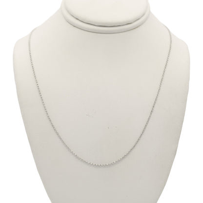 14k White Diamond-Cut Cable Link Chain 0.90 mm