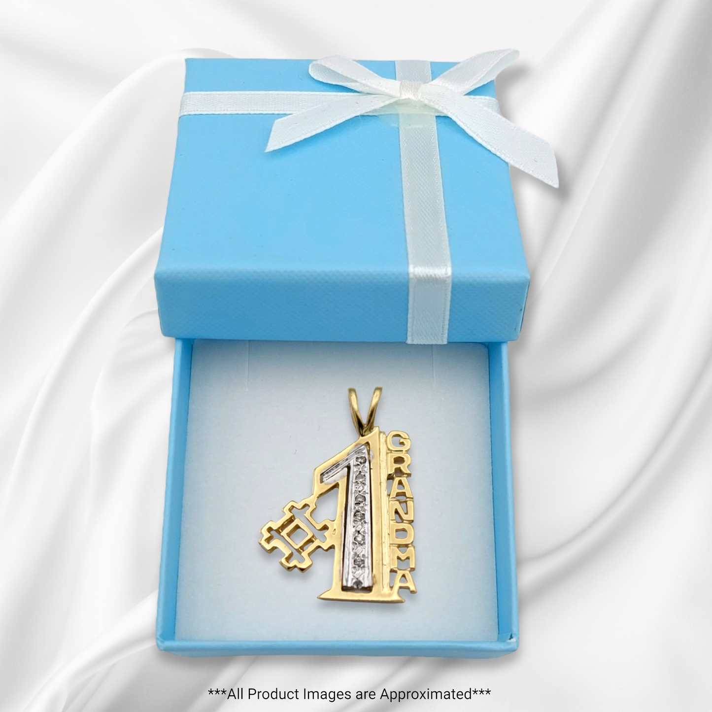 14k Yellow Gold Diamond #1 Grandma Charm