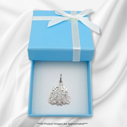 14k White #1 Sister Charm