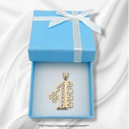 14k Diamond #1 Boss Charm
