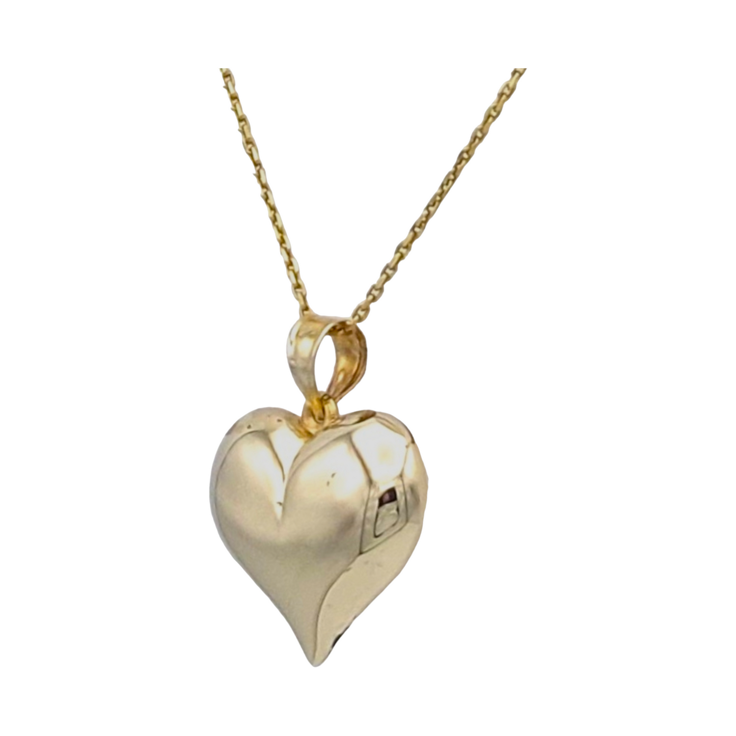 14k Yellow Gold Puffed Heart Charm
