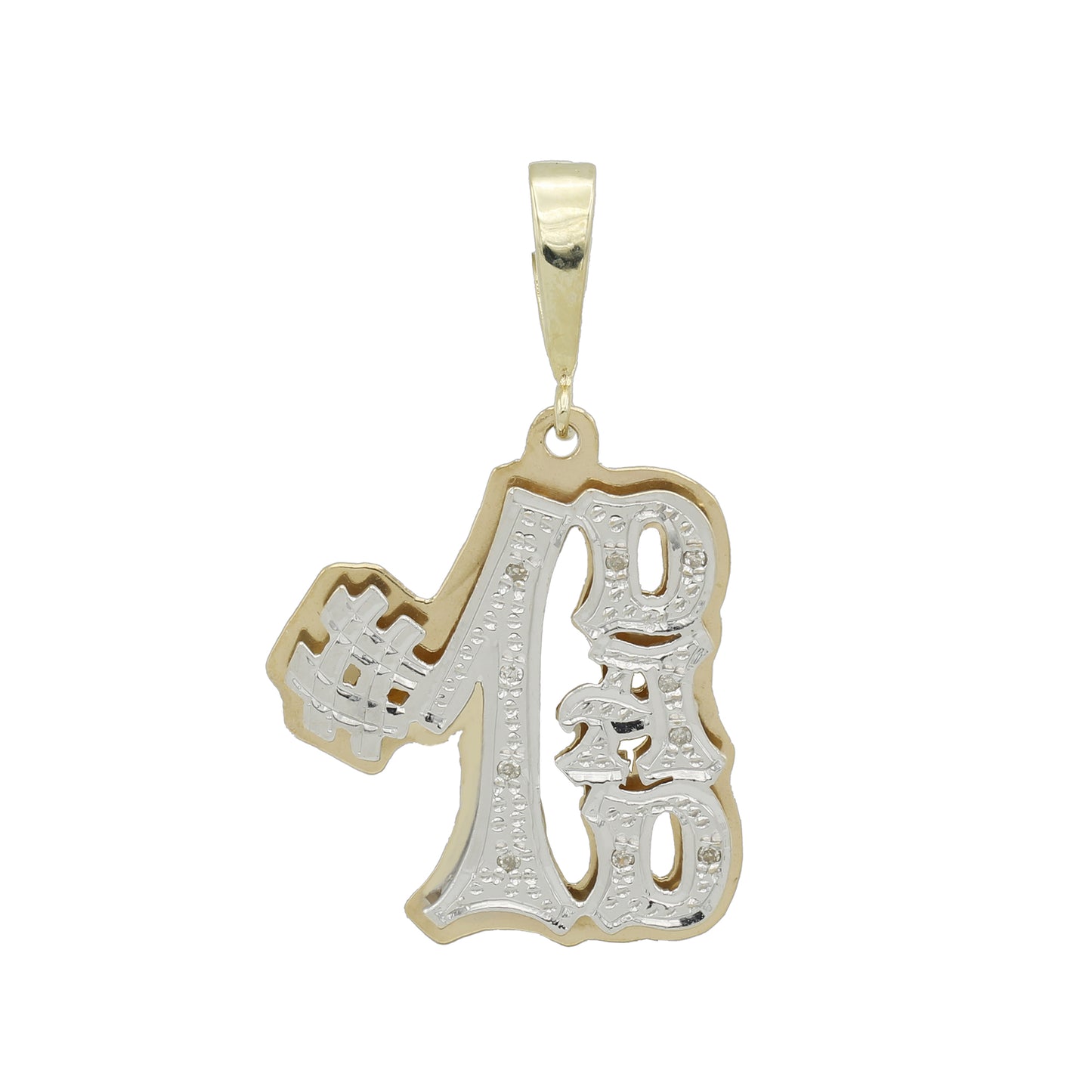 14k Double-Plated Diamond #1 Dad Charm Pendant