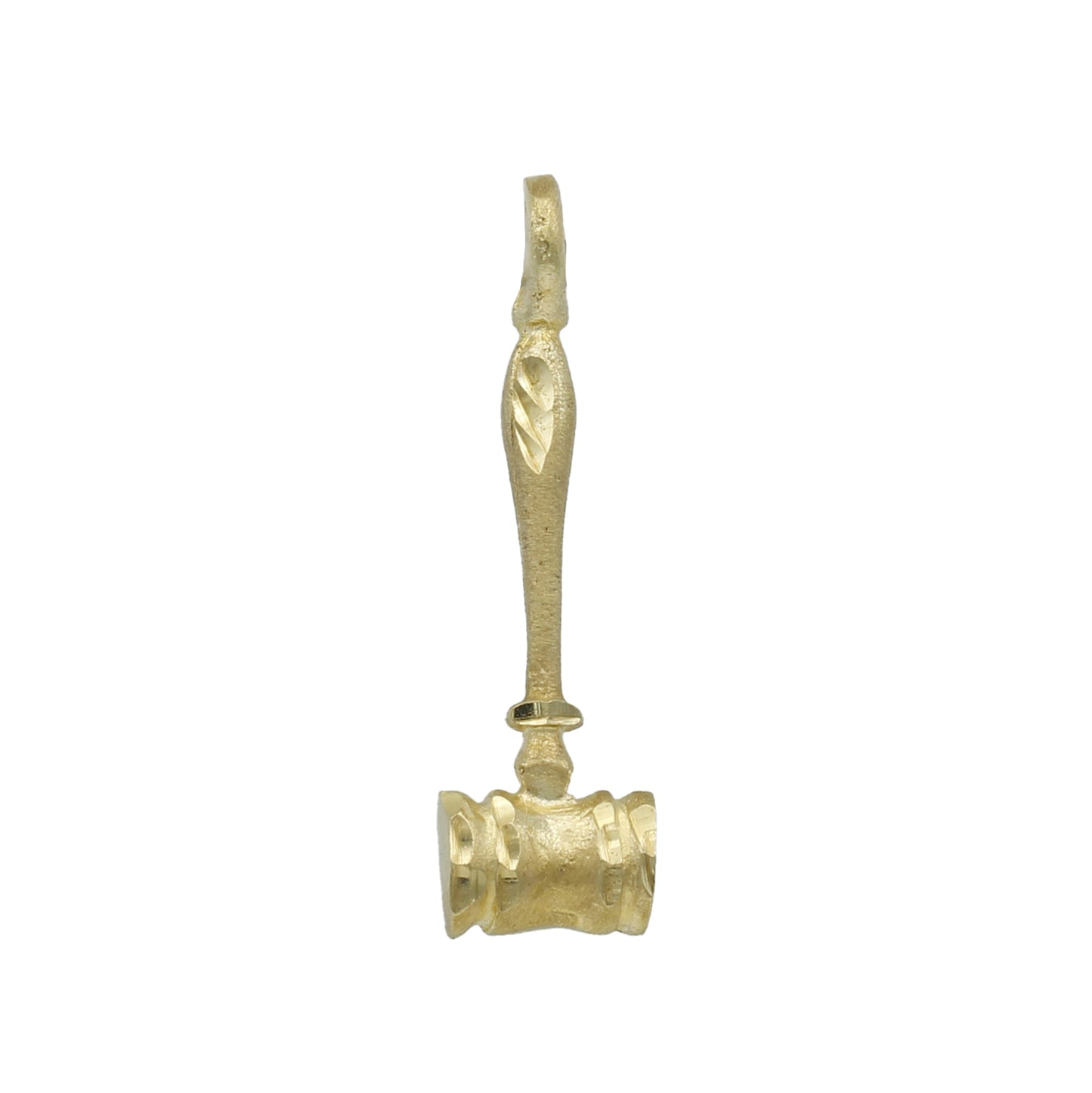 14k Yellow Gold Gavel Charm Pendant