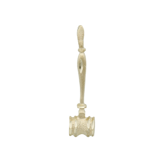 14k Yellow Gold Gavel Charm Pendant