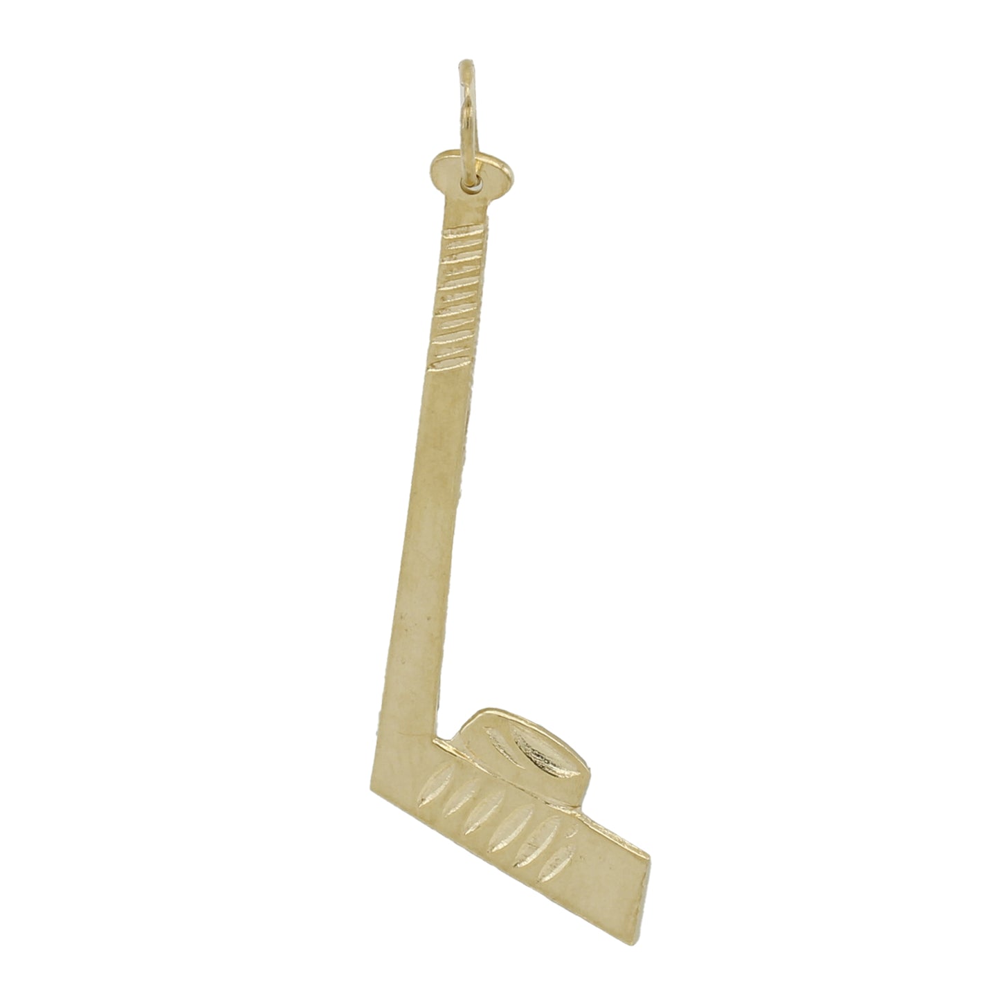 14k Yellow Gold Hockey Stick Charm Pendant