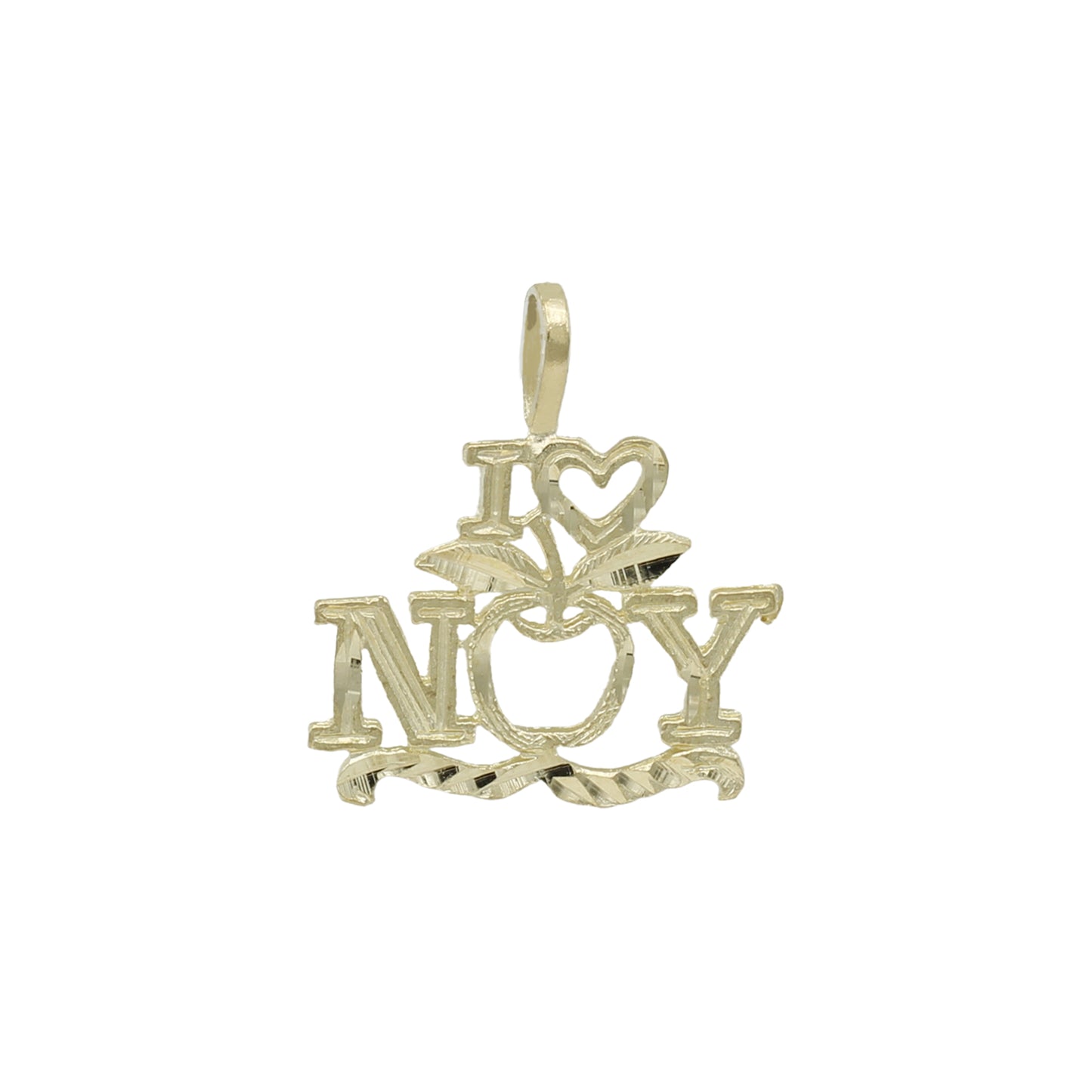 14k Yellow Gold I Love New York Charm Pendant