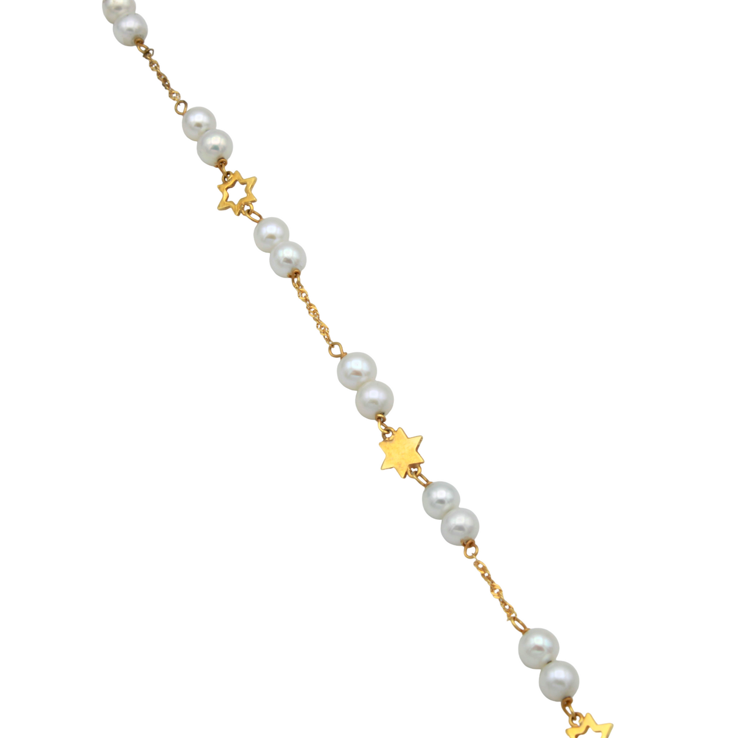 14k Yellow Gold Cultured Pearl Anklet