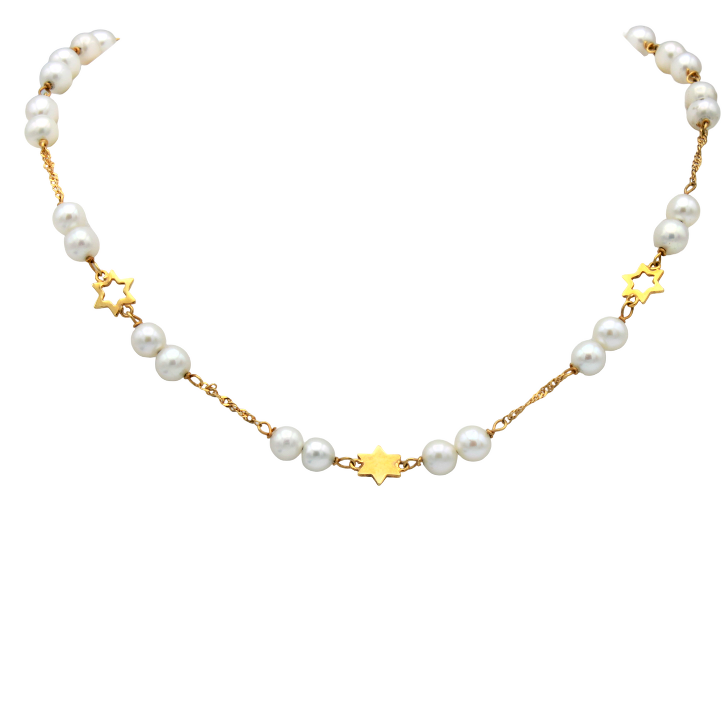 14k Yellow Gold Cultured Pearl Anklet