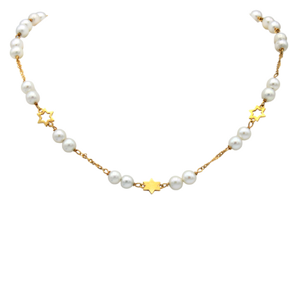 14k Yellow Gold Cultured Pearl Anklet