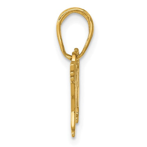 14k Yellow Gold Dog Pendant