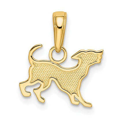 14k Yellow Gold Dog Pendant