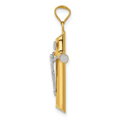 14k Two-Tone Gold Crucifix Pendant