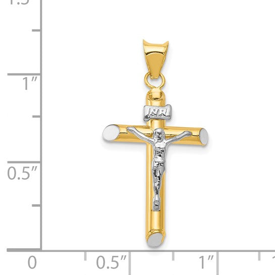 14k Two-Tone Gold Crucifix Pendant