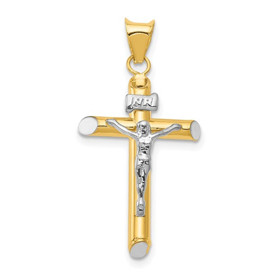 14k Two-Tone Gold Crucifix Pendant