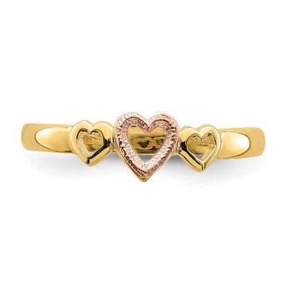14k Two-Tone Heart Ring