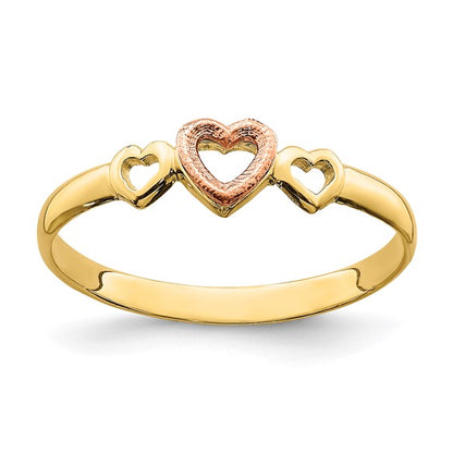 14k Two-Tone Heart Ring