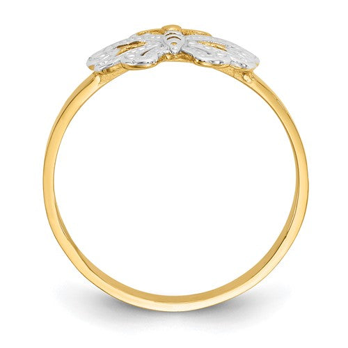 14k Two-Tone Butterfly Ring