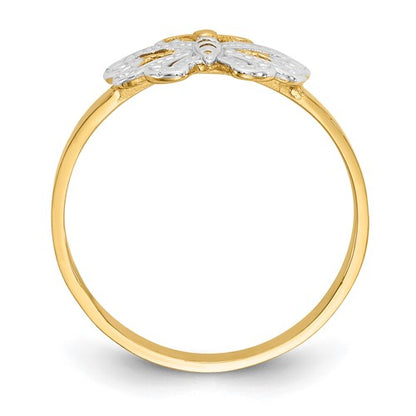 14k Two-Tone Butterfly Ring