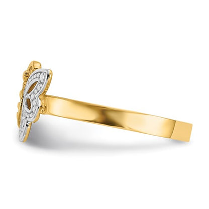 14k Two-Tone Butterfly Ring