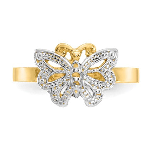 14k Two-Tone Butterfly Ring