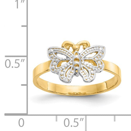 14k Two-Tone Butterfly Ring