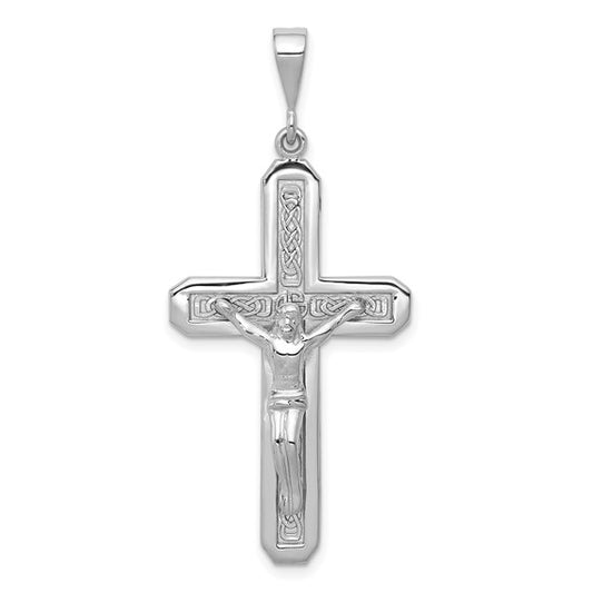 14k White Crucifix Pendant