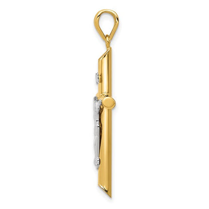 14k Two-Tone Crucifix Pendant