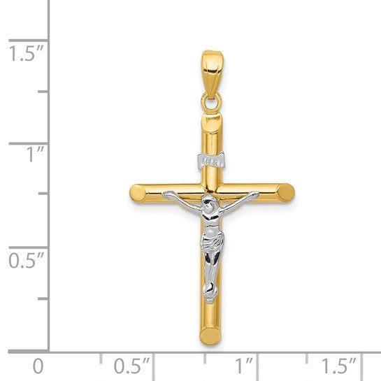 14k Two-Tone Crucifix Pendant