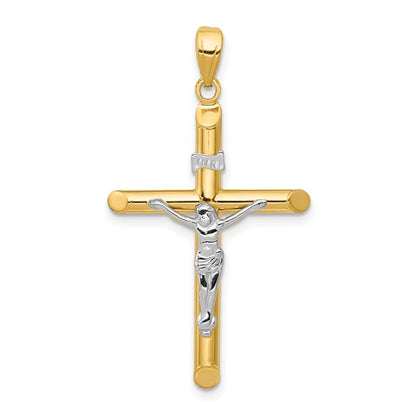 14k Two-Tone Crucifix Pendant